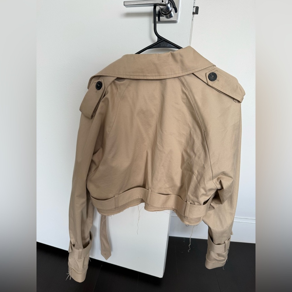 Zara Women's Beige Cropped Trench Coat - Oversized - Picture 3 of 4